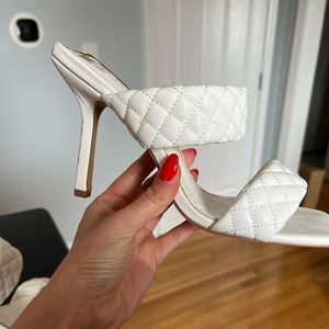 White heeled mules size 10